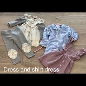 Dressy set, shirt dress, and romper linen dress